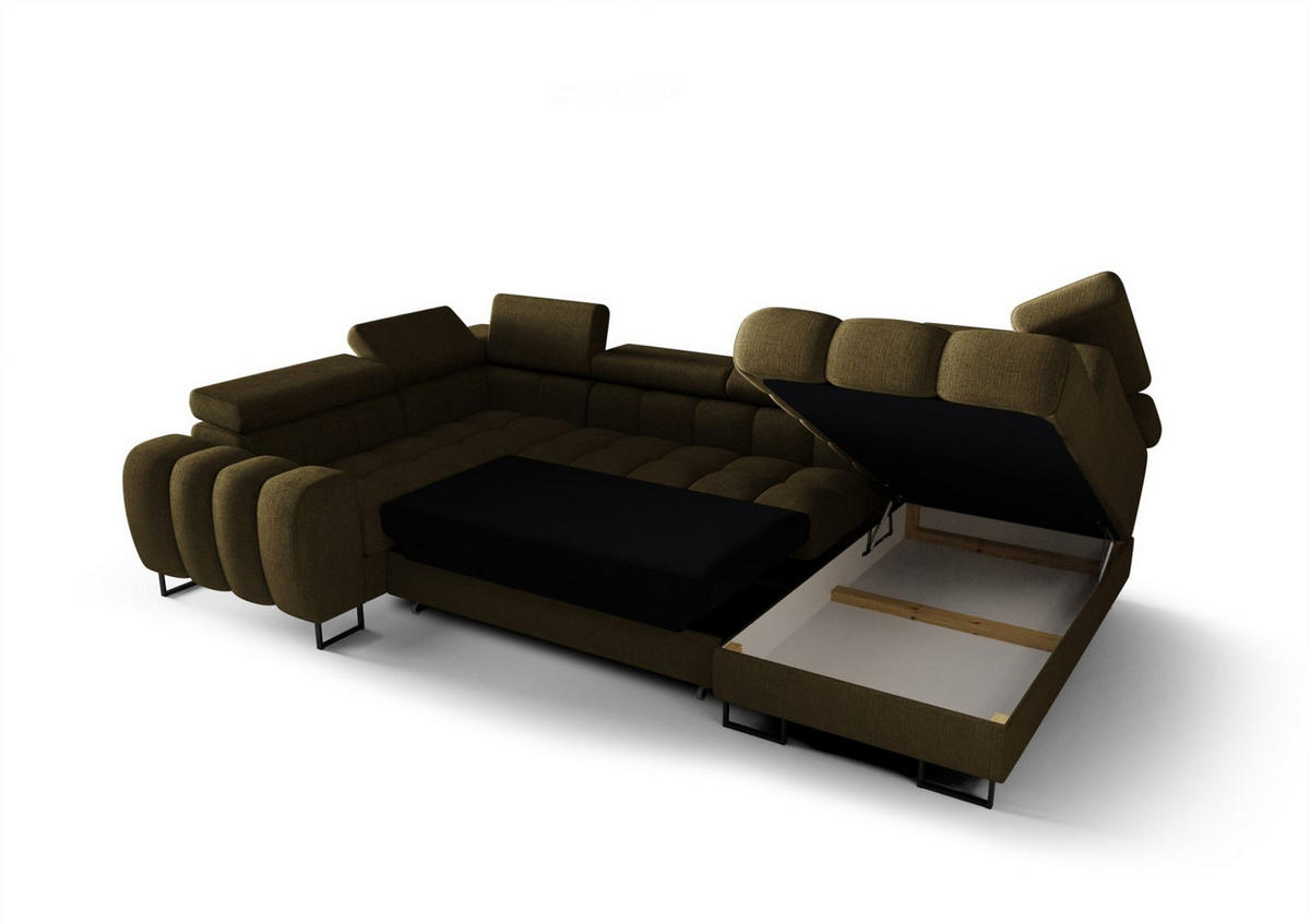 WOHNLANDSCHAFT Bastien Relax - Anthrazit, Holzwerkstoff/Textil (350/95/198cm) - Fun Möbel