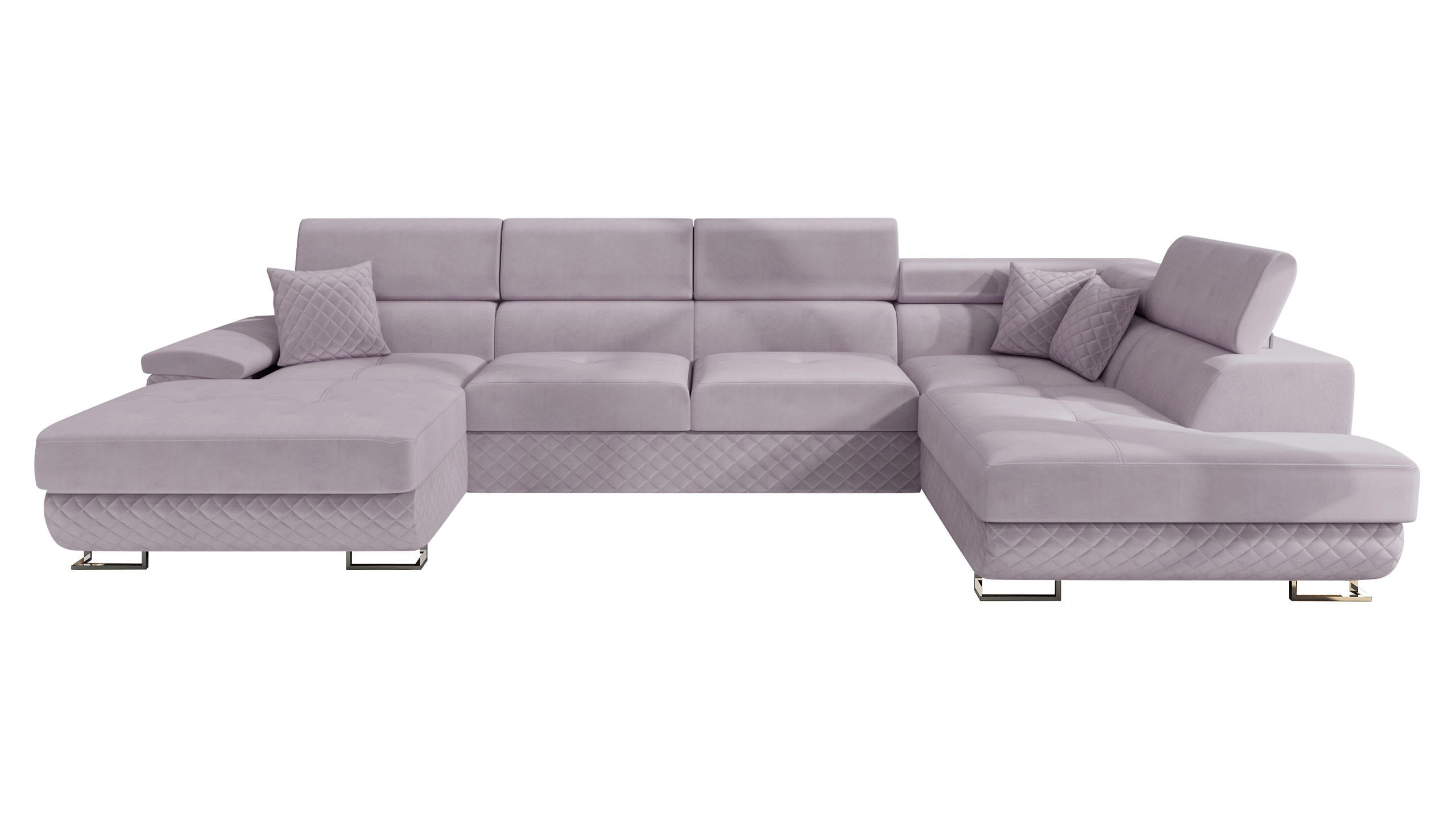 WOHNLANDSCHAFT Cotere Bis Premium, Seite: Rechts - Violett, Holz/Textil (345/91/202cm) - MIRJAN24