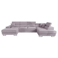 WOHNLANDSCHAFT Cotere Bis Premium, Seite: Rechts - Violett, Holz/Textil (345/91/202cm) - MIRJAN24