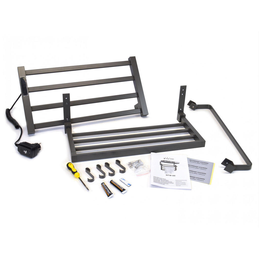 Thumbnail - Purline Handtuchtrockner, Grau, Metall, Uni, Rechteckig, 57x39x27 cm, Freizeit, Heizen & Kühlen, Heizstrahler