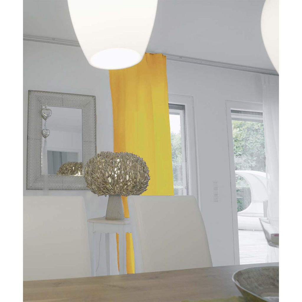 Thumbnail - beties Heimtextil Schlaufenvorhang, Gelb, Naturmaterialien, Uni, Rechteckig, 135x255 cm, Oeko-Tex® Standard 100, Hergest...