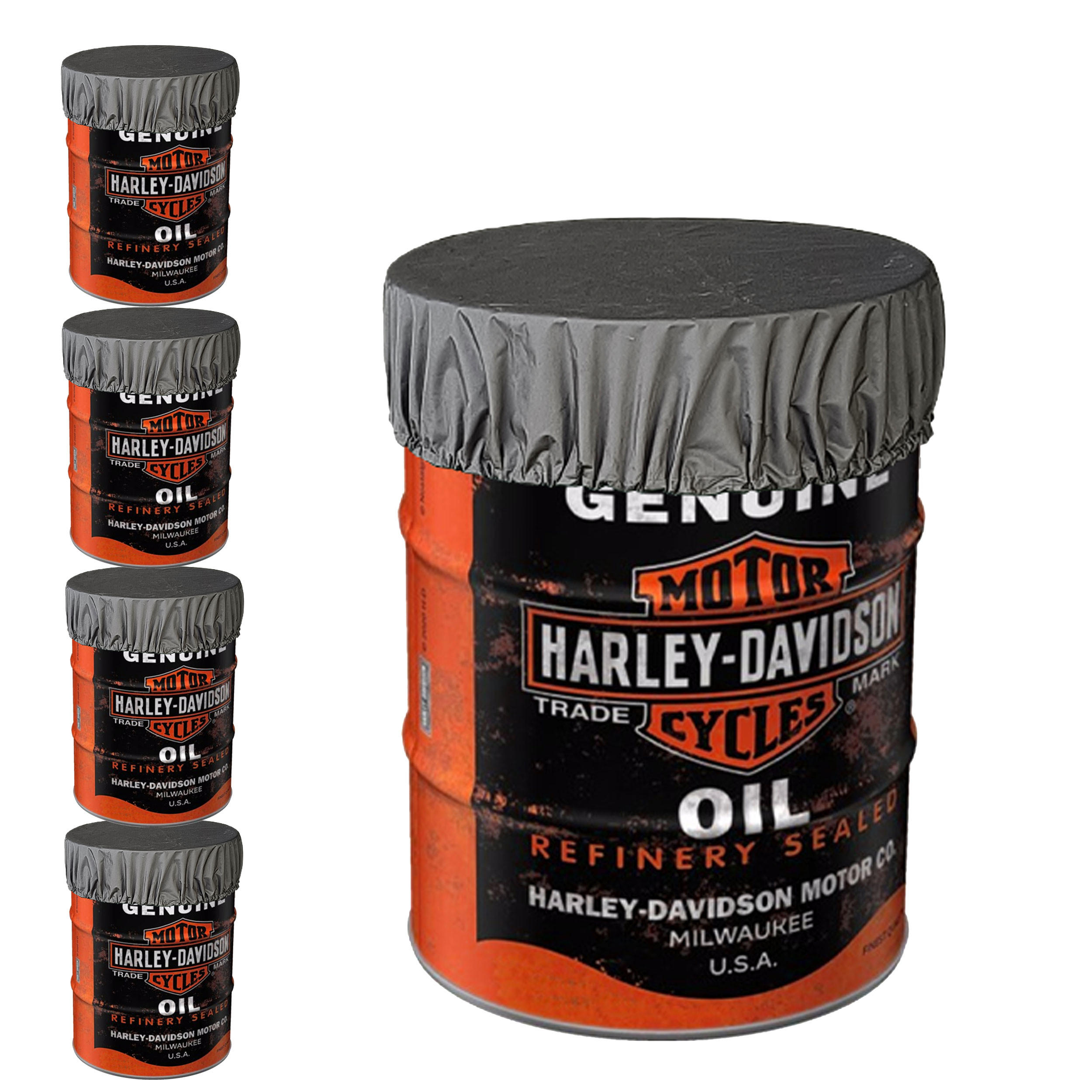 5 Stück Fasshaube 60cm Poly - Grau, Kunststoff (96/15/96cm) - QUICK STAR