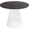 ESSTISCH Naro runder ausziehbarer, Marmor Schwarz 100-180/100/76 cm - Anthrazit/Weiß, Holzwerkstoff/Metall (100/100/76cm) - WFL GROUP