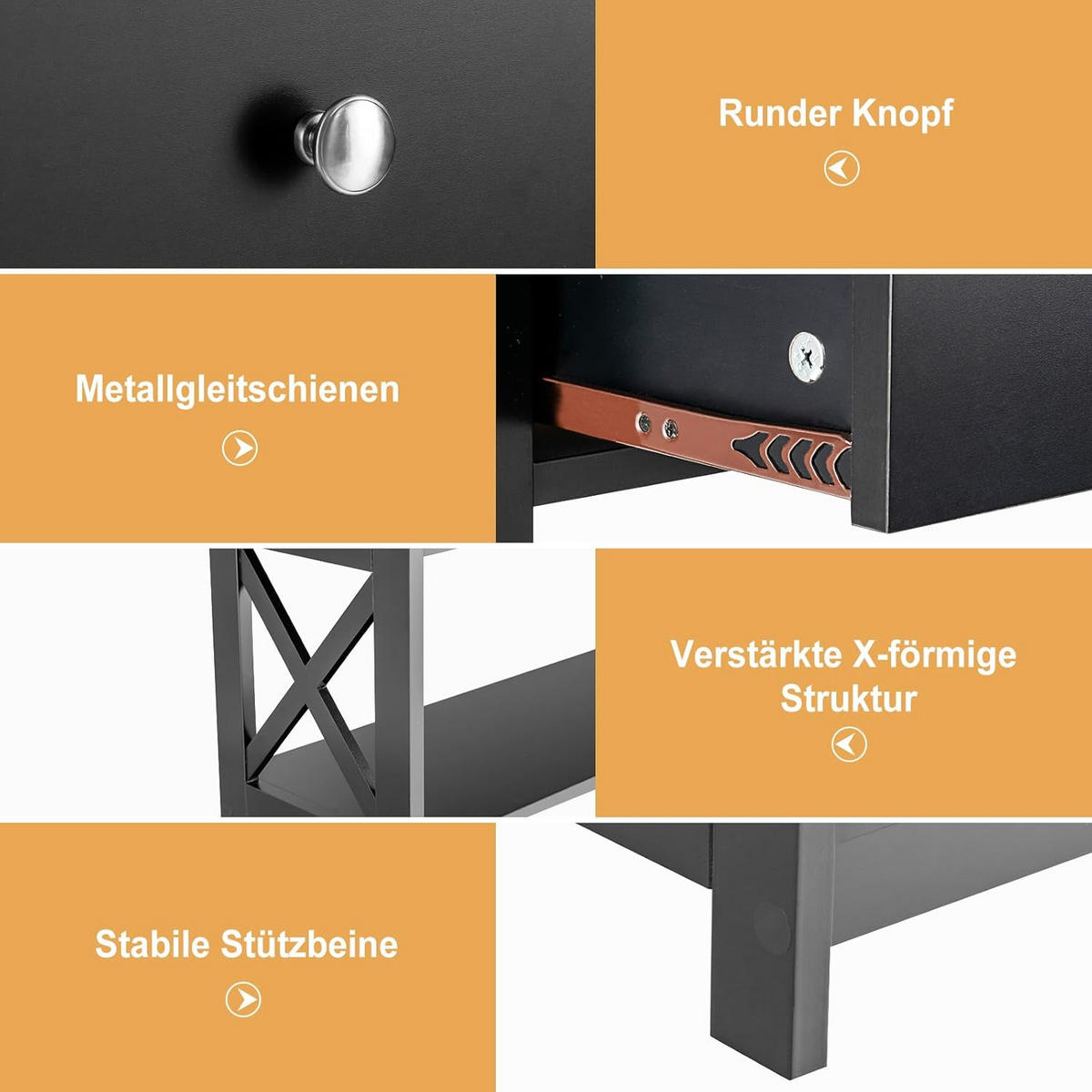 KONSOLBORD 80 cm Svart - Svart, Trä (30/100/80cm) - COSTWAY