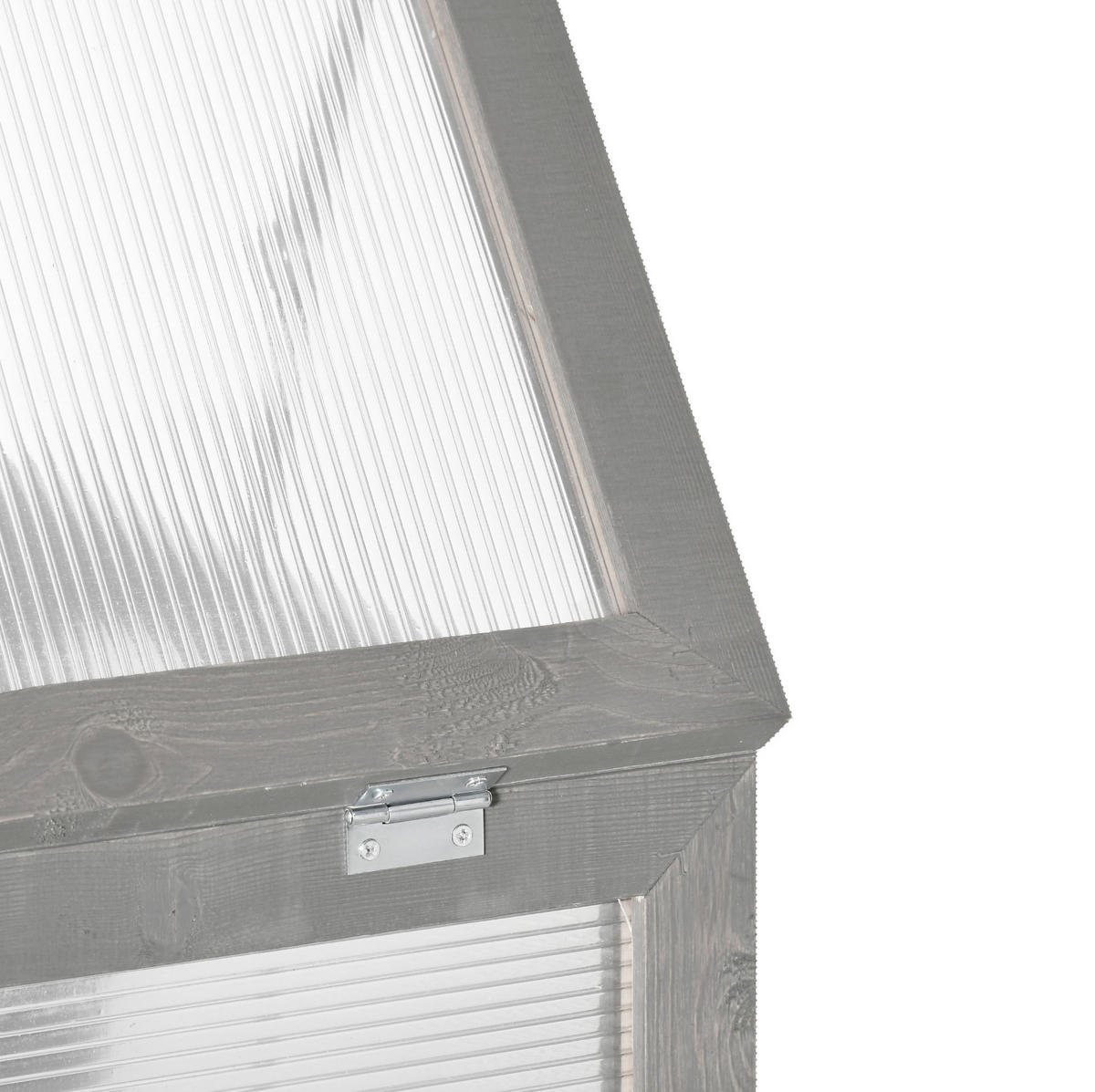 GEWÄCHSHAUS 58/78/44 cm Dunkelgrau aus Holz mit klappbarem Dach - Dunkelgrau, Holz (44/78/58cm) - OKMYHOME