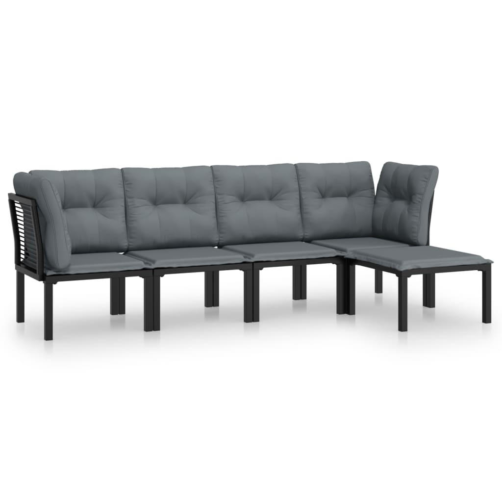 vidaXL Garten-Lounge-Set Schwarz