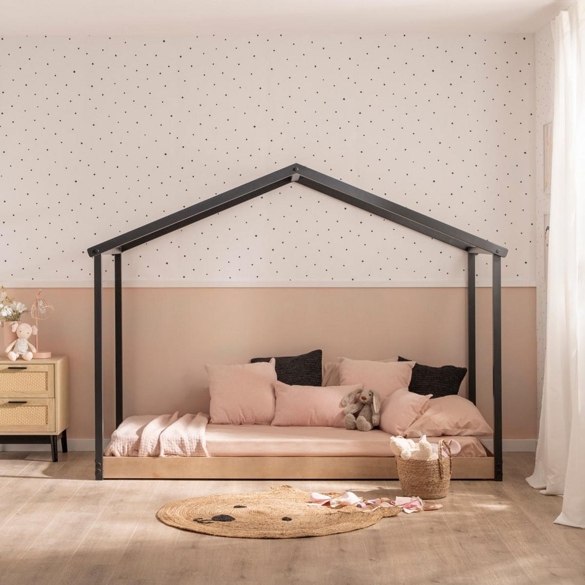 KINDERBETT Vitta Zweifarbig 210 cm x 162 cm - Multicolor, Holzwerkstoff