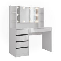 SCHMINKTISCH Sherry Weiß/Weiß Hochglanz 119.8 cm 5 Teile - Weiß Hochglanz, Holzwerkstoff (119.8/76/50.1cm) - Vicco