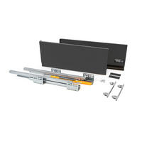 AUSSENSCHUBLADE Concept 30Kg Höhe 185mm, Tiefe 450mm, Stahl, Anthrazitgrau - Anthrazit, Metall (27/6/47cm) - EMUCA