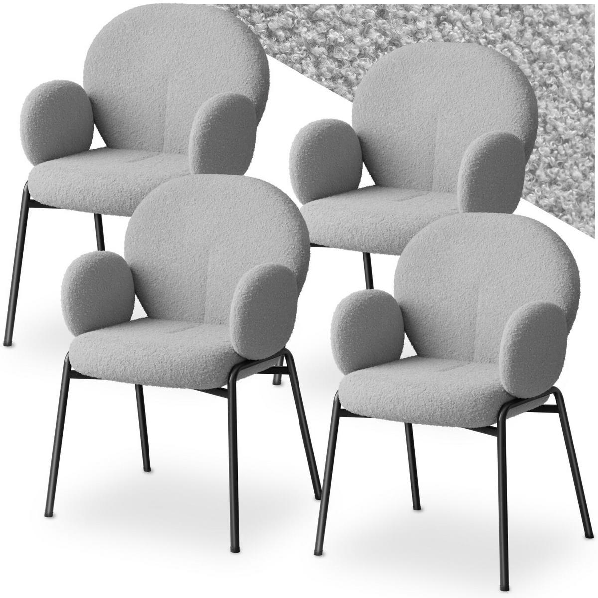 STUHL 4er Set Scandi Belastbarkeit 120 kg 61 5 x 62 x 90 - Hellgrau, Kunststoff (62/90/61.5cm) - tectake