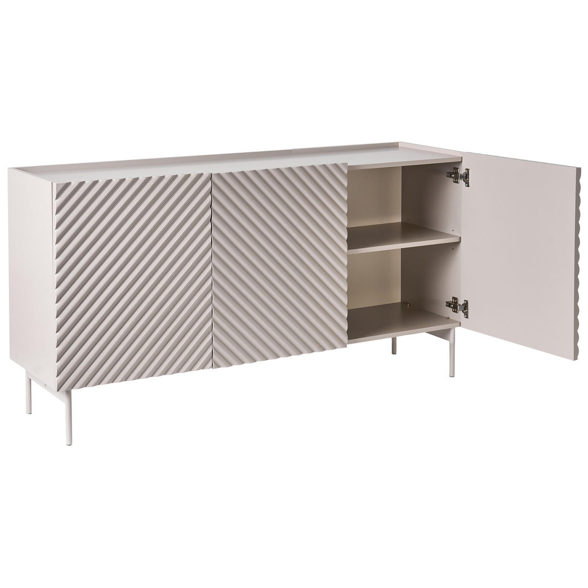 SIDEBOARD se 3 dveřmi Světle béžový Yaraka - béžová, kompozitní dřevo (150/77/40cm) - Beliani