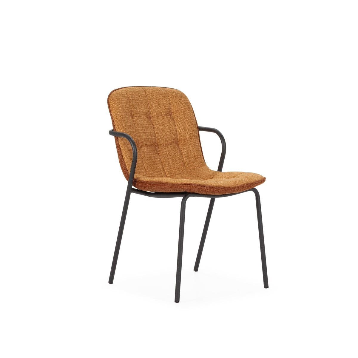STÜHLE 4er-Set aus Stoff mit Metallbeinen 59/46/51 cm - Terracotta, Textil (59/46/75cm) - Calicosy