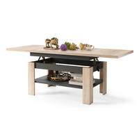 COUCHTISCH rechteckig Sonoma Eiche - Anthrazit ausziehbar höhenverstellbar - Anthrazit/Sonoma Eiche, Holzwerkstoff (65/130/58cm) - designimpex