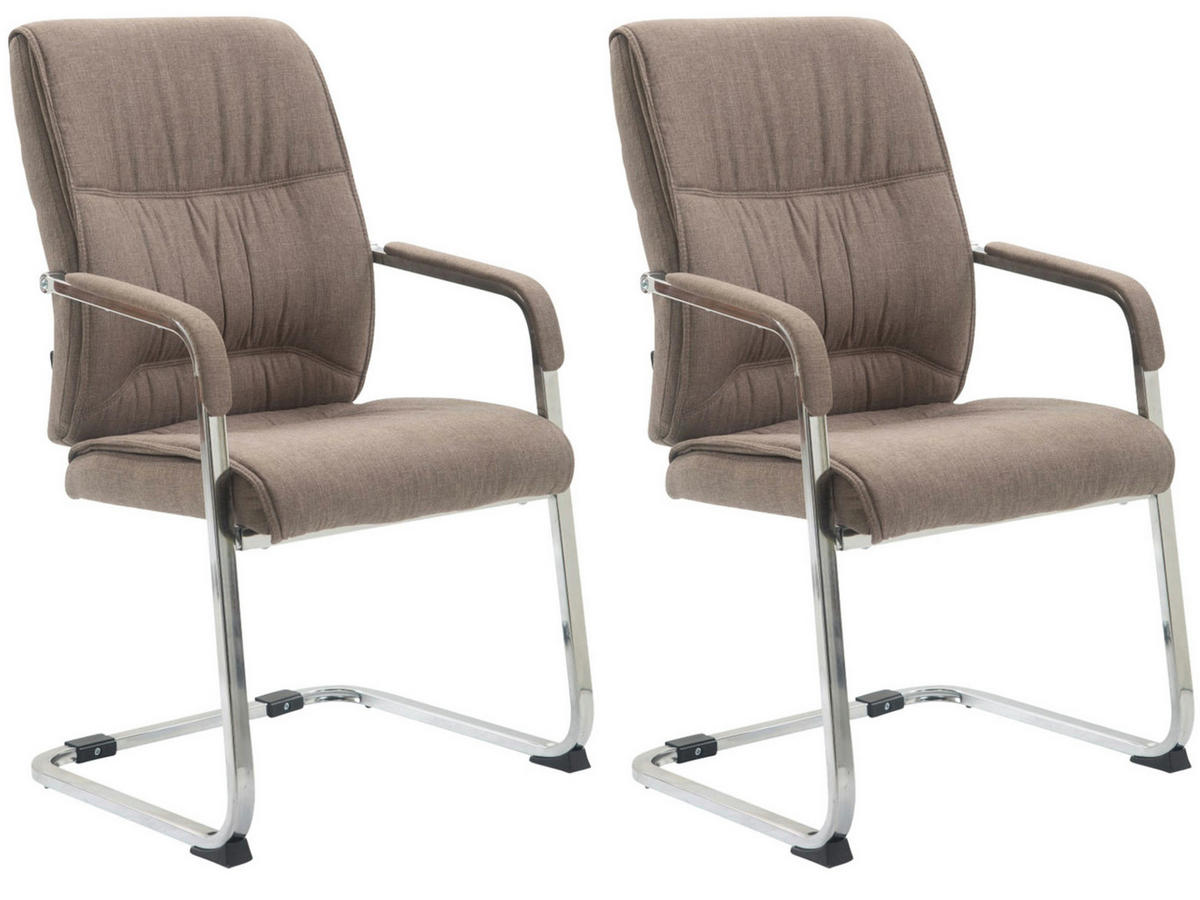 SCHWINGSTUHL 2er Set Stoff taupe - Taupe, Textil/Metall (58/102/65cm) - CLP