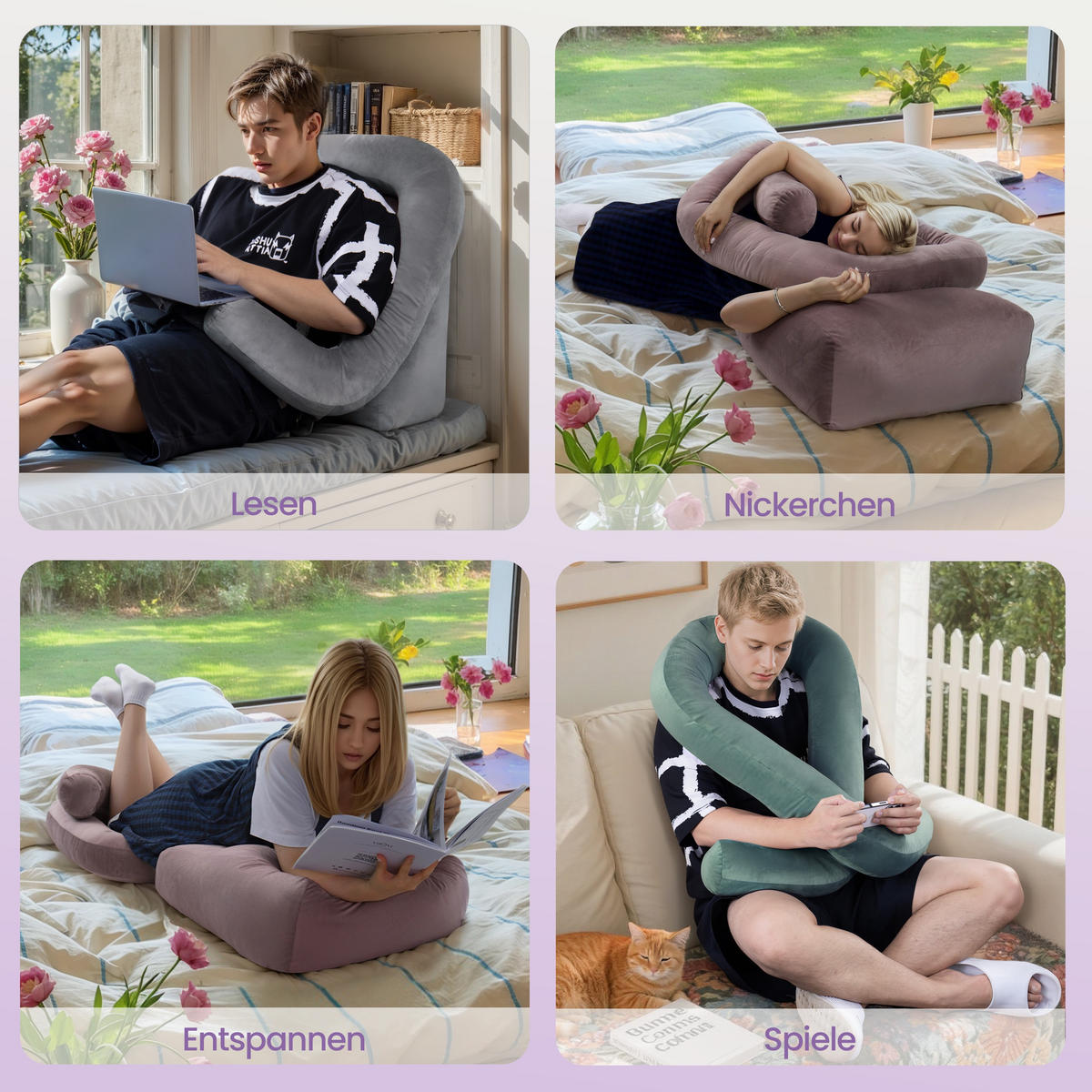 STÜTZKISSEN Grün - Grün, Textil (70/36cm) - Vercart