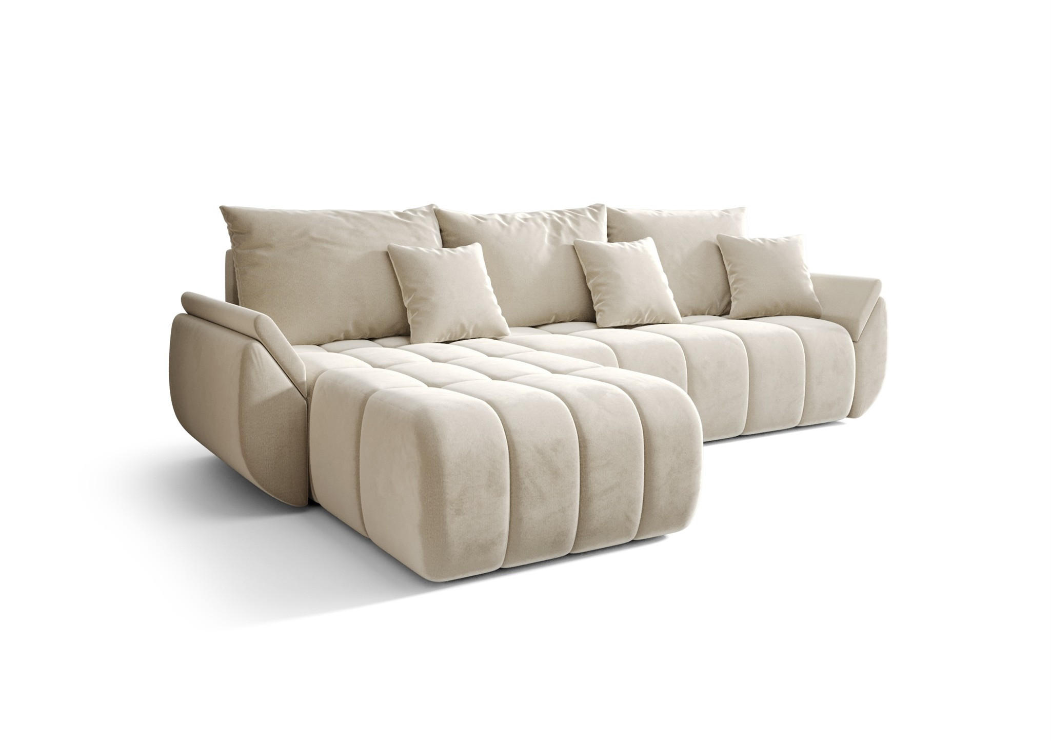 ECKSOFA Osaka - Creme, Holzwerkstoff/Textil (280/185cm) - Fun Möbel
