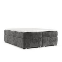 BOXBETT Reto 160/200 cm Stahl im Lotta Stoff - Chromfarben/Graphitfarben, Holz/Holzwerkstoff (160/200cm) - AltaBeds