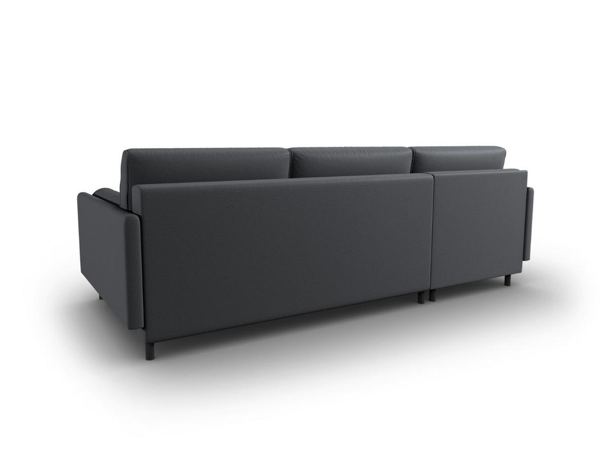 AUSKLAPPBARES-ECKSOFA links mit Container Scott aus strukturiertem Stoff dunkelgrau 5 Sitzplätze - Dunkelgrau, Textil (142/212cm) - Micadoni