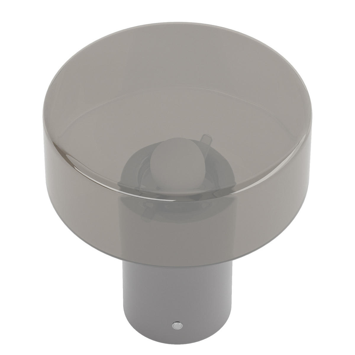 AKKU-TISCHLEUCHTE - Rauchglas / Eisen - Grau / Silber - Grau, Glas/Metall (24/24/27cm) - home24