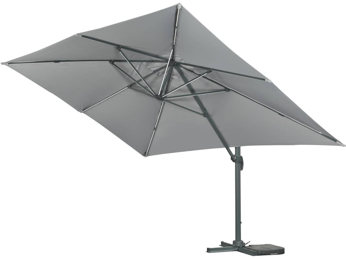 SONNENSCHIRM sun 3 luxe Grau - Grau, Metall (300/300cm) - Habitat Garten
