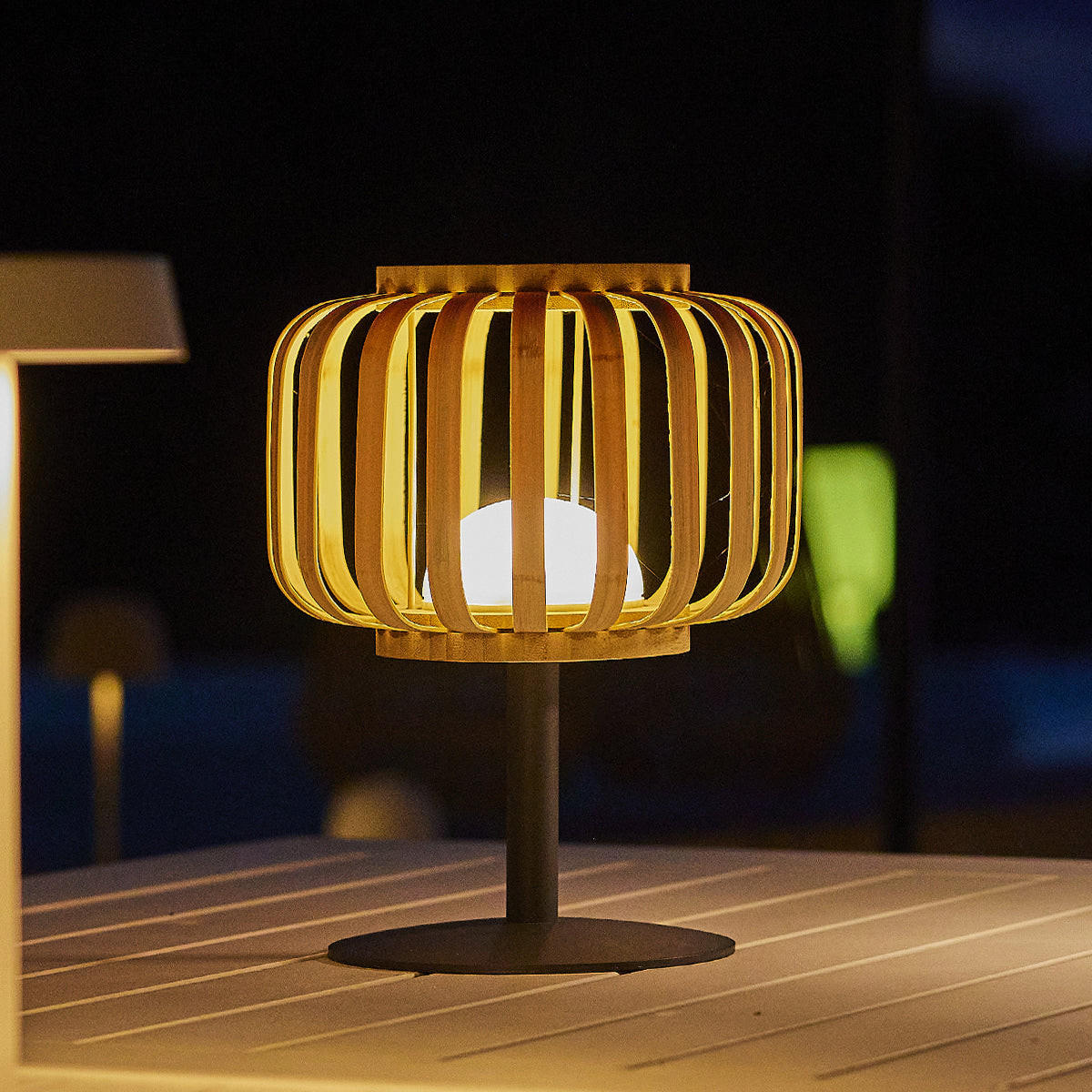 TISCHLAMPE STANDY BAMBOU beige - Beige, Holz (19/19/25cm) - Lumisky