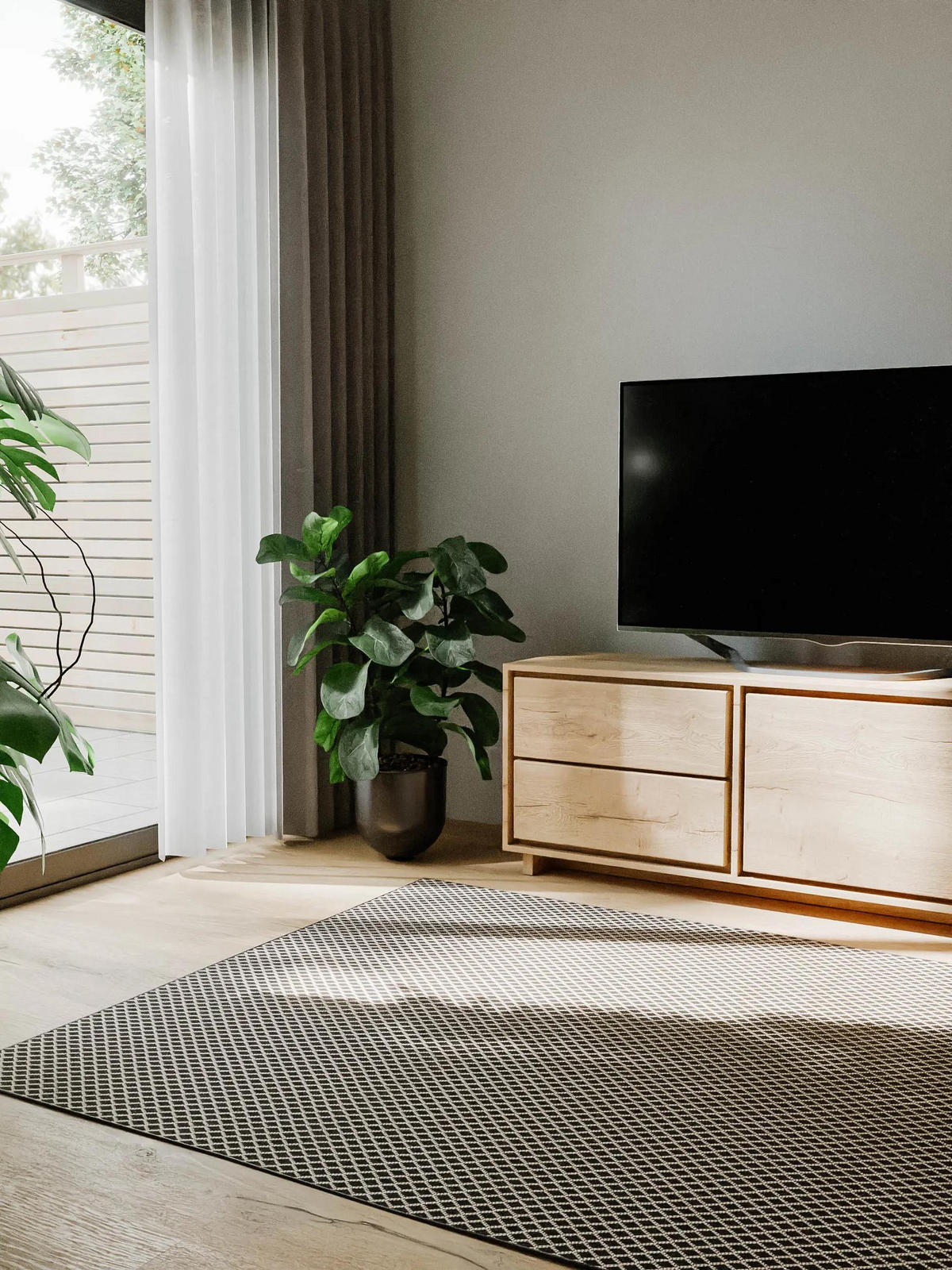 OUTDOORTEPPICH Lou Schwarz 300x400 cm - Schwarz, Kunststoff (300/400cm) - benuta