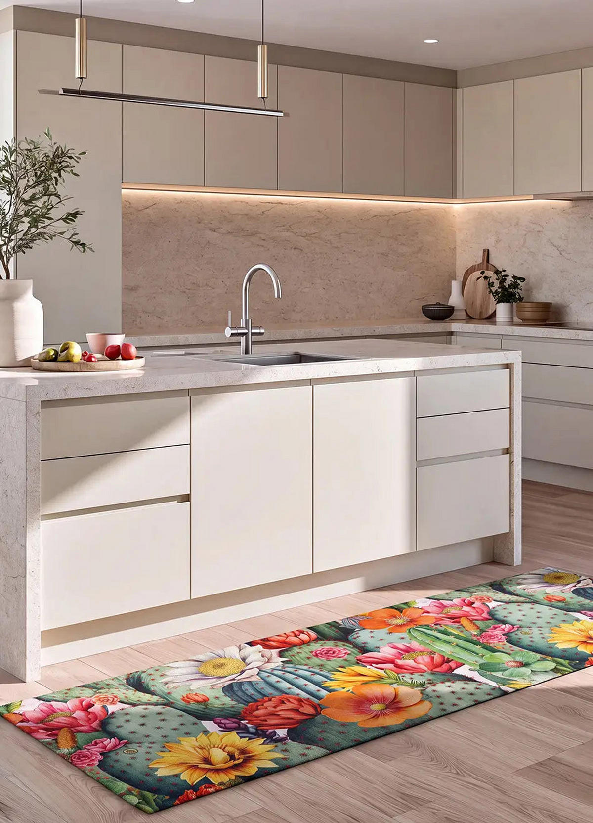 KÜCHENTEPPICH Mehrfarbig Ricci 52/100 cm - Multicolor, Kunststoff/Textil (52/100cm) - Atticgo