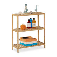 BADREGAL - Hellbraun, Holz (60/69/26cm) - Relaxdays