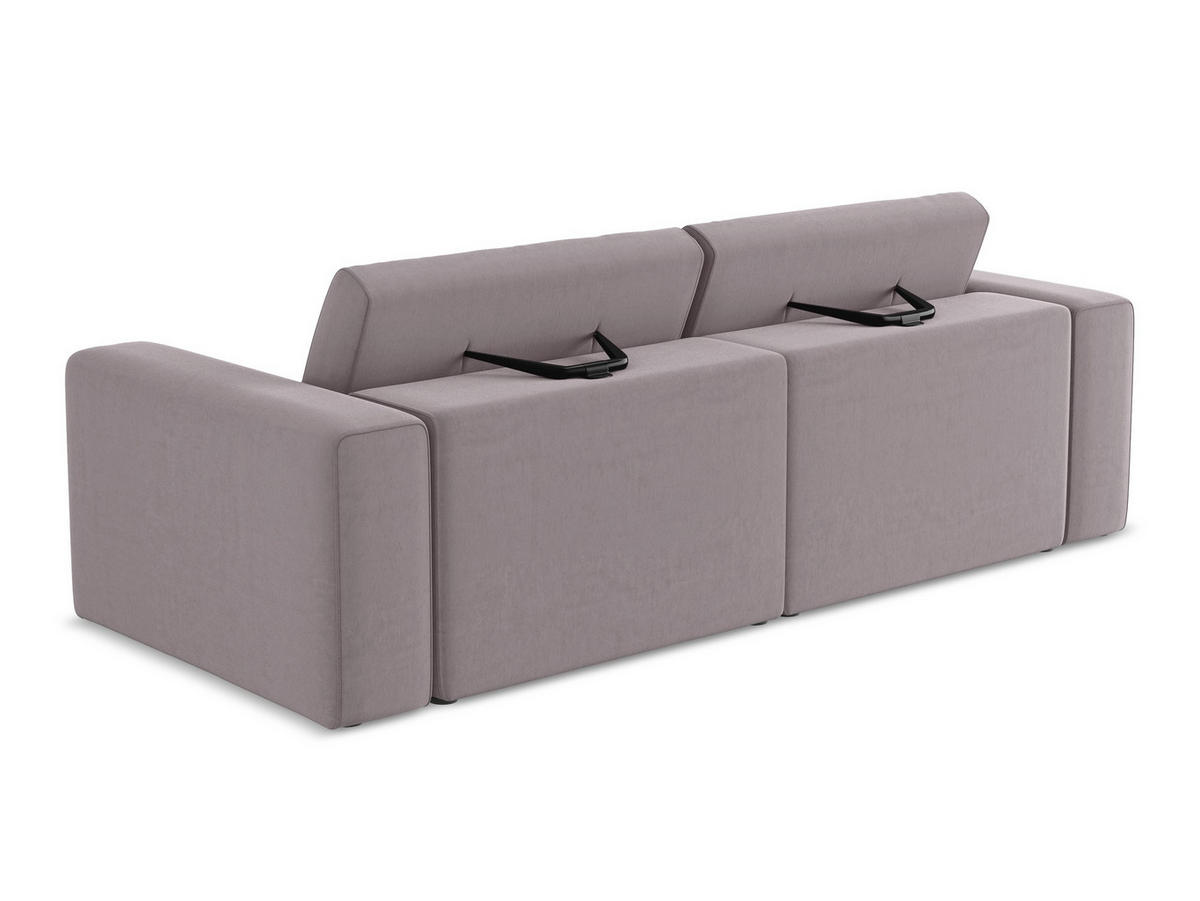 3-SITZER SOFA Samt Stoff Violett - Lila/Flieder, Kunststoff/Textil (224/80/103cm) - Makamii