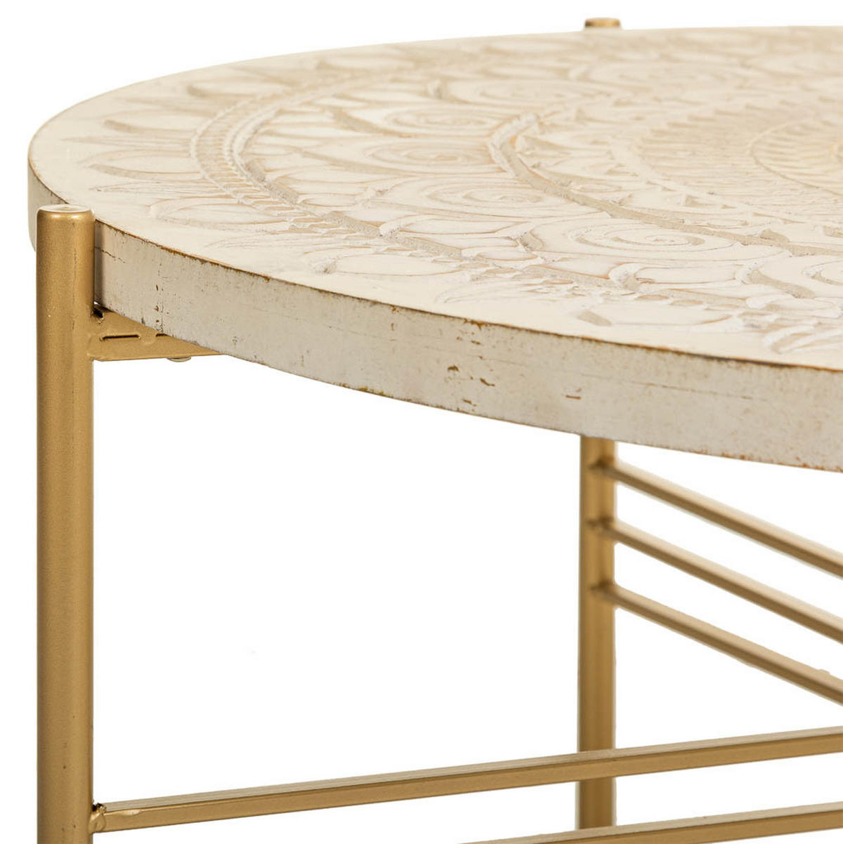 TISCH aus Metall und Holz, weiß, 80x36cm - Weiß, Holz (80/80/36cm) - Wanderlust