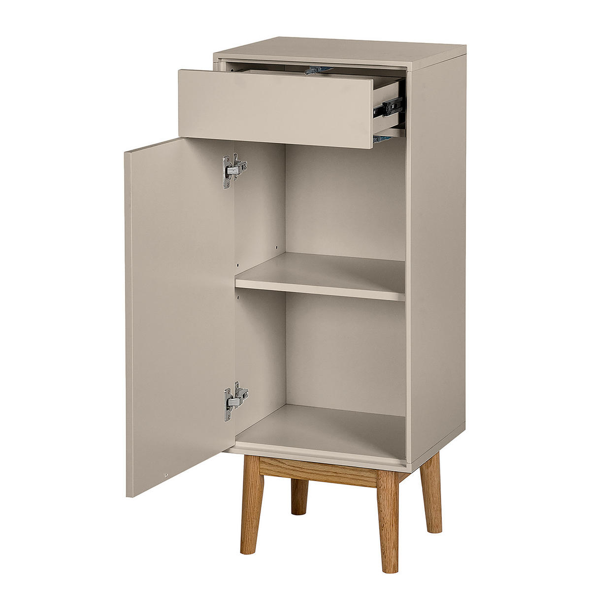 UNTERSCHRANK - Holzwerkstoff / Teilmassivholz - Taupe, Holz/Holzwerkstoff (40/97/32cm) - home24