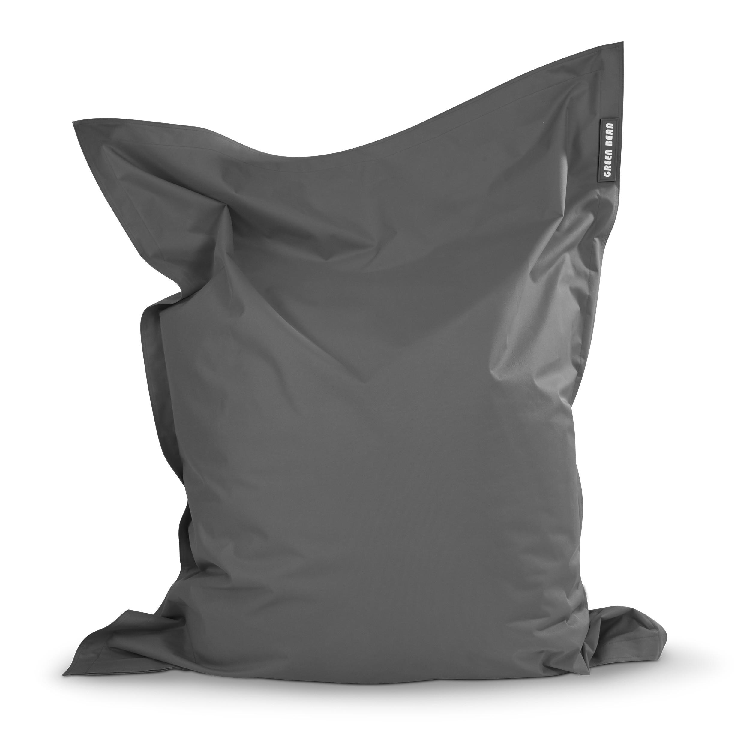 SITZSACK XXL "Square" 140x180cm - 380 L - Graphitfarben, Textil (140/25/180cm) - Green Bean