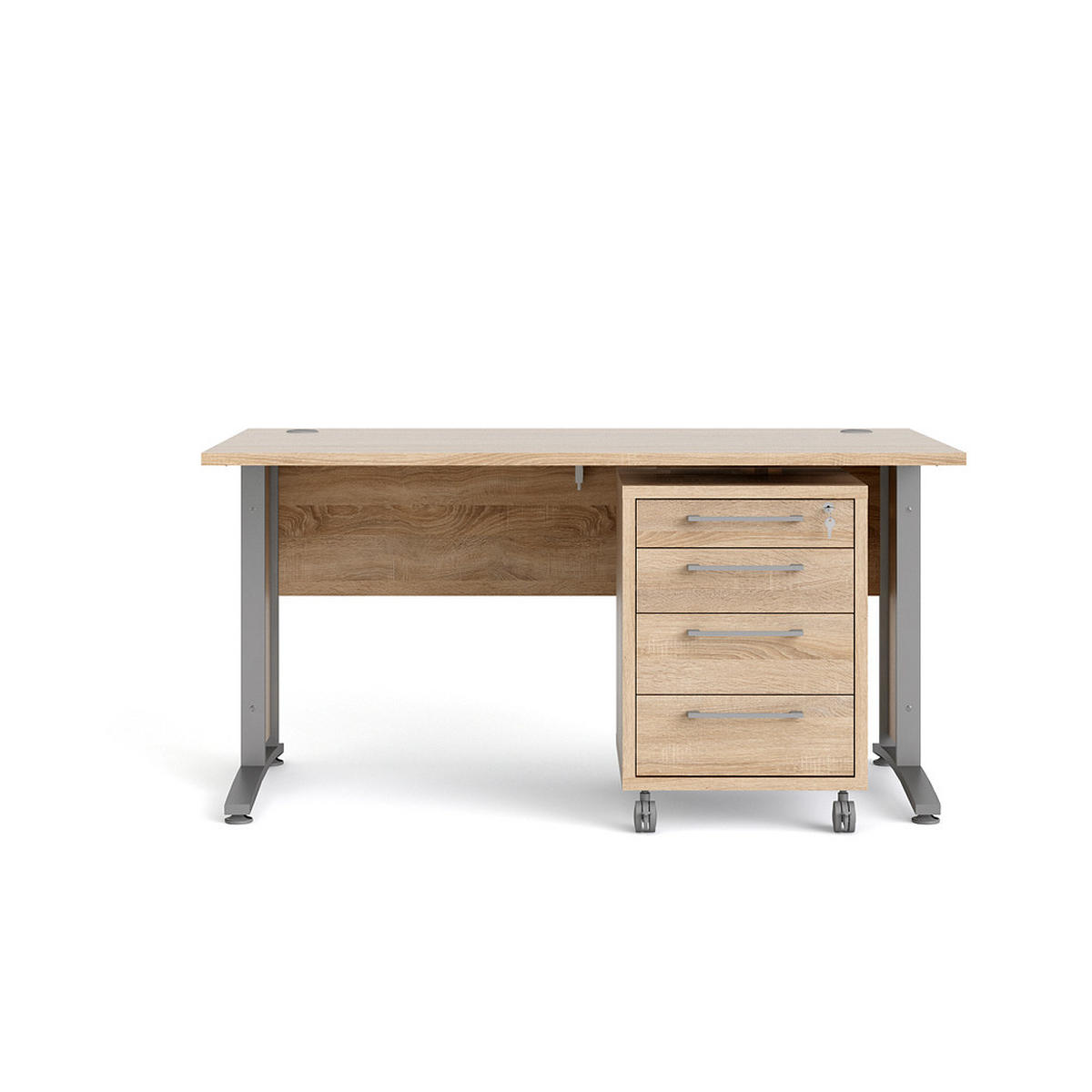 SCHREIBTISCH Eiche Dekor - Eiche Wotan, Holzwerkstoff (80/150/75cm) - ebuy24
