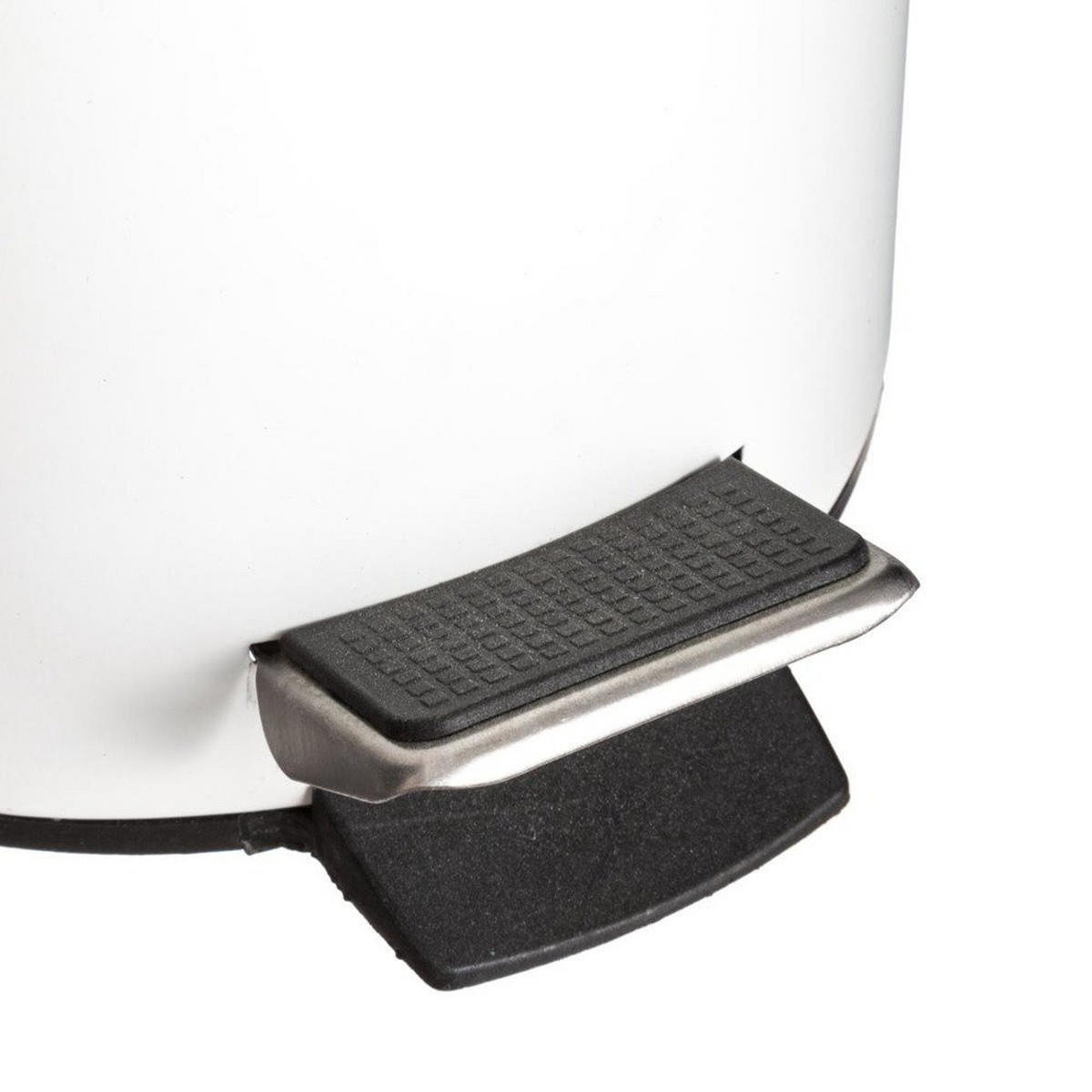 MÜLLEIMER mit einem Bambusdeckel - weiß 3 l 17/17/25,5 cm - Weiß, Metall (17/25.5/17cm) - 5five Simply Smart