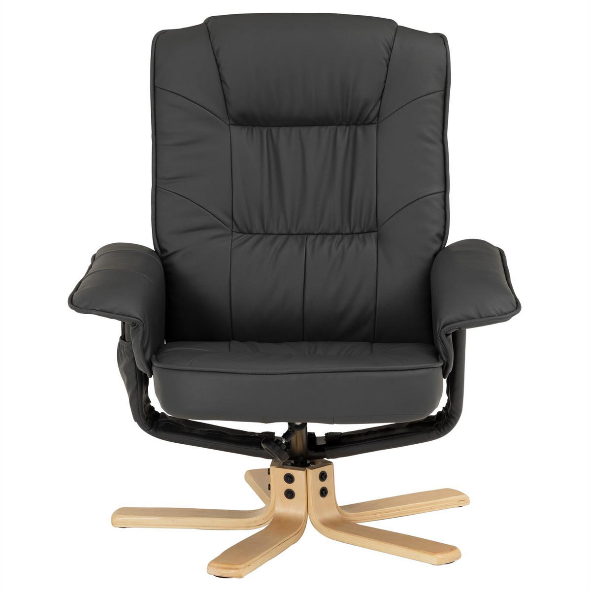 RELAXSESSEL KUNSTLEDER, SET MIT HOCKER CHARLY - Grau, Textil (76/87/61cm) - IDIMEX