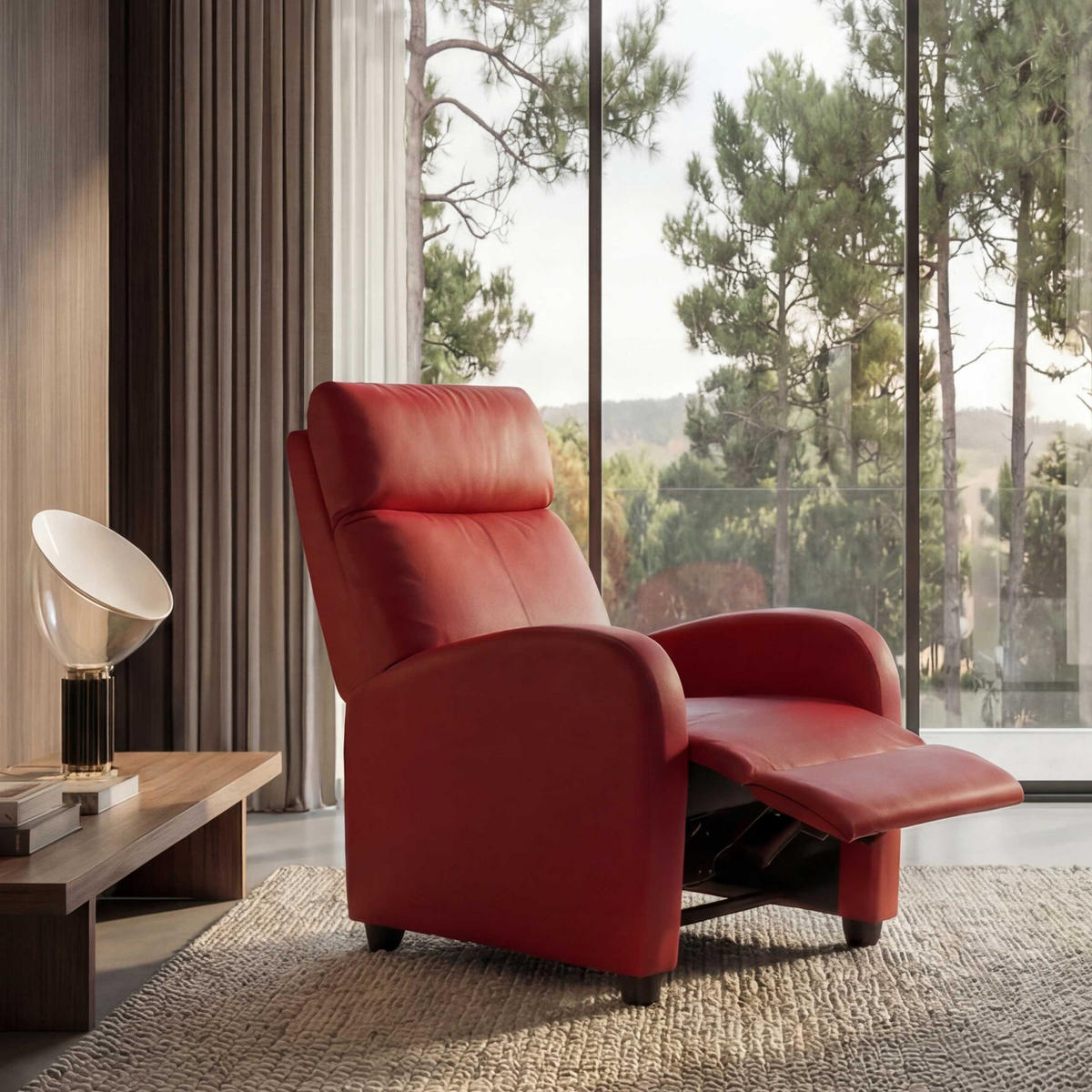 RELAXSESSEL Rot - Rot, Textil (72/105/92cm) - MCW