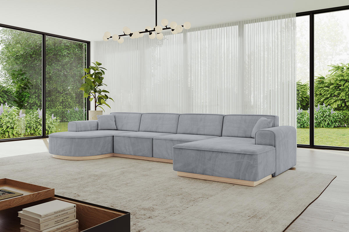 WOHNLANDSCHAFT ARRIO-U2 303x171x83 cm Titanfarben - Titanfarben, Holzwerkstoff/Textil (388/83/171cm) - ALTDECOR