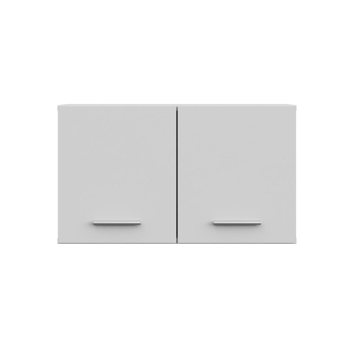 HÄNGESCHRANK FAUSKE SZK1-2D Weiß - Silberfarben/Weiß, Holzwerkstoff/Kunststoff (69/40/49cm) - Komodee