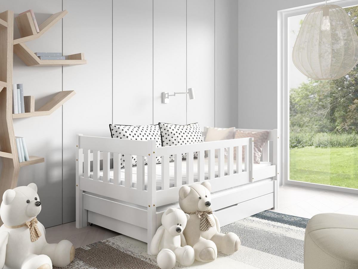 KINDERBETT STELLA 80x160 cm Weiß - Weiß, Holz (80/160cm) - MASSENO