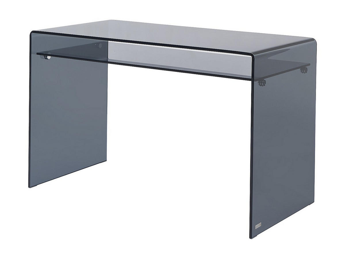SCHREIBTISCH - 120 cm x 60 cm - glas - anthrazitgrau Stileos - Anthrazit, Glas (120/60/75cm) - Vente-Unique