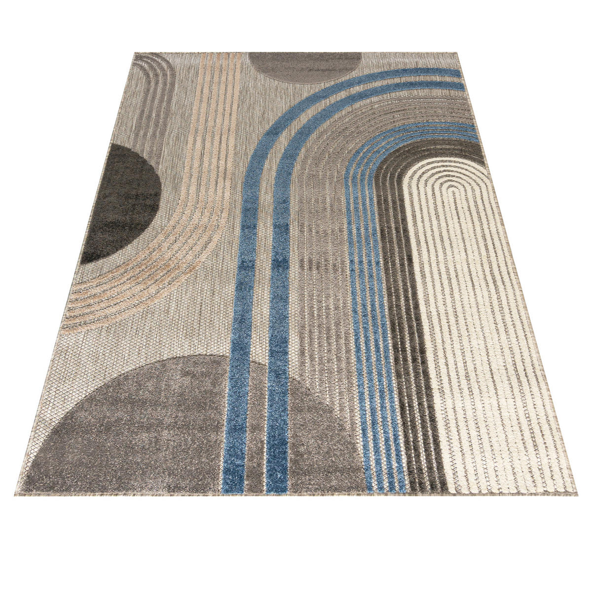 KOBEREC pro Interiér i Exteriér Fano Notte Mazovia 120x170cm Grafitový Šedý Geometrický Krátký Vlas - antracitová, textil (120/170cm) - Mazovia