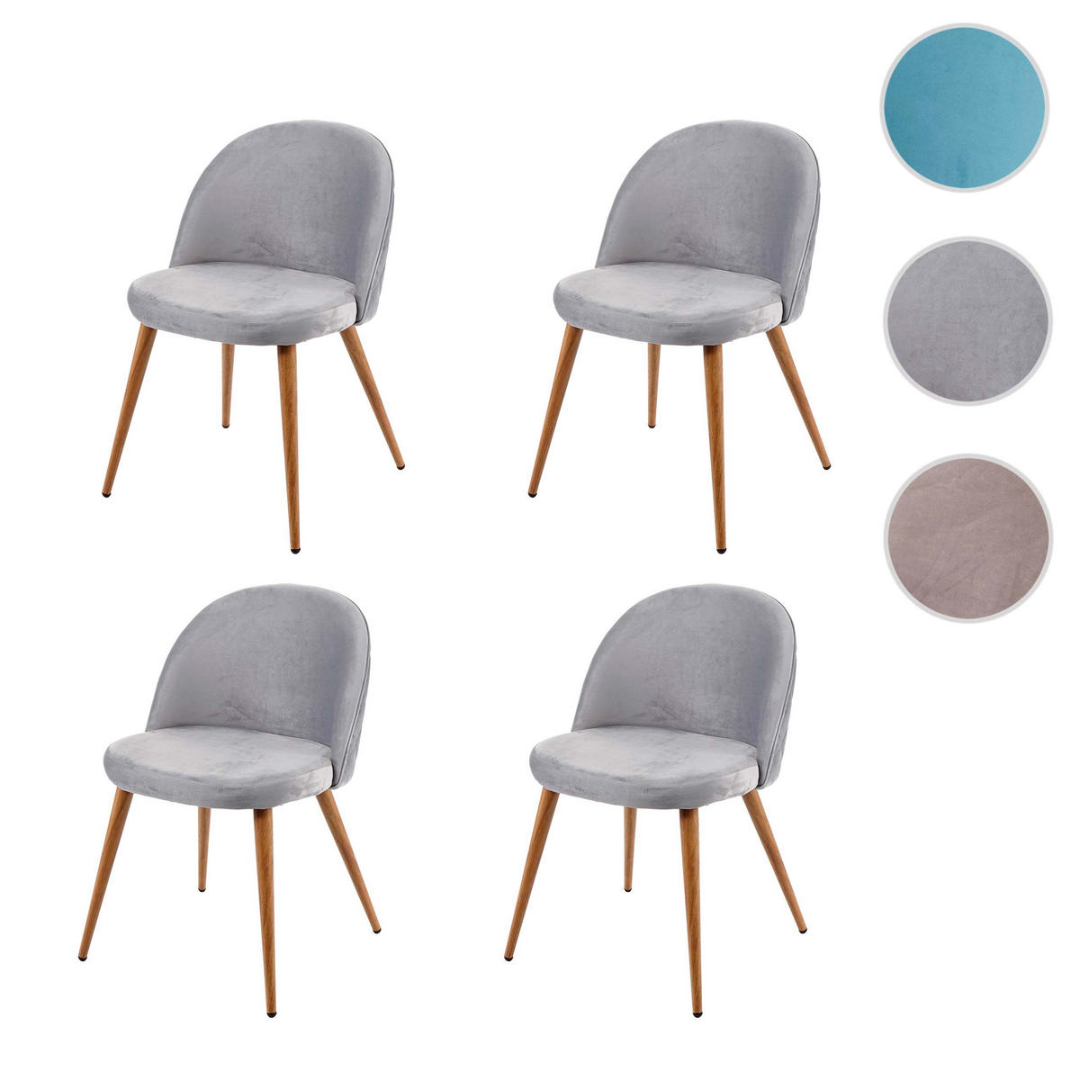 ESSZIMMERSTUHL Hellgrau 4er-Set - Hellgrau, Textil (48/77/46cm) - MCW