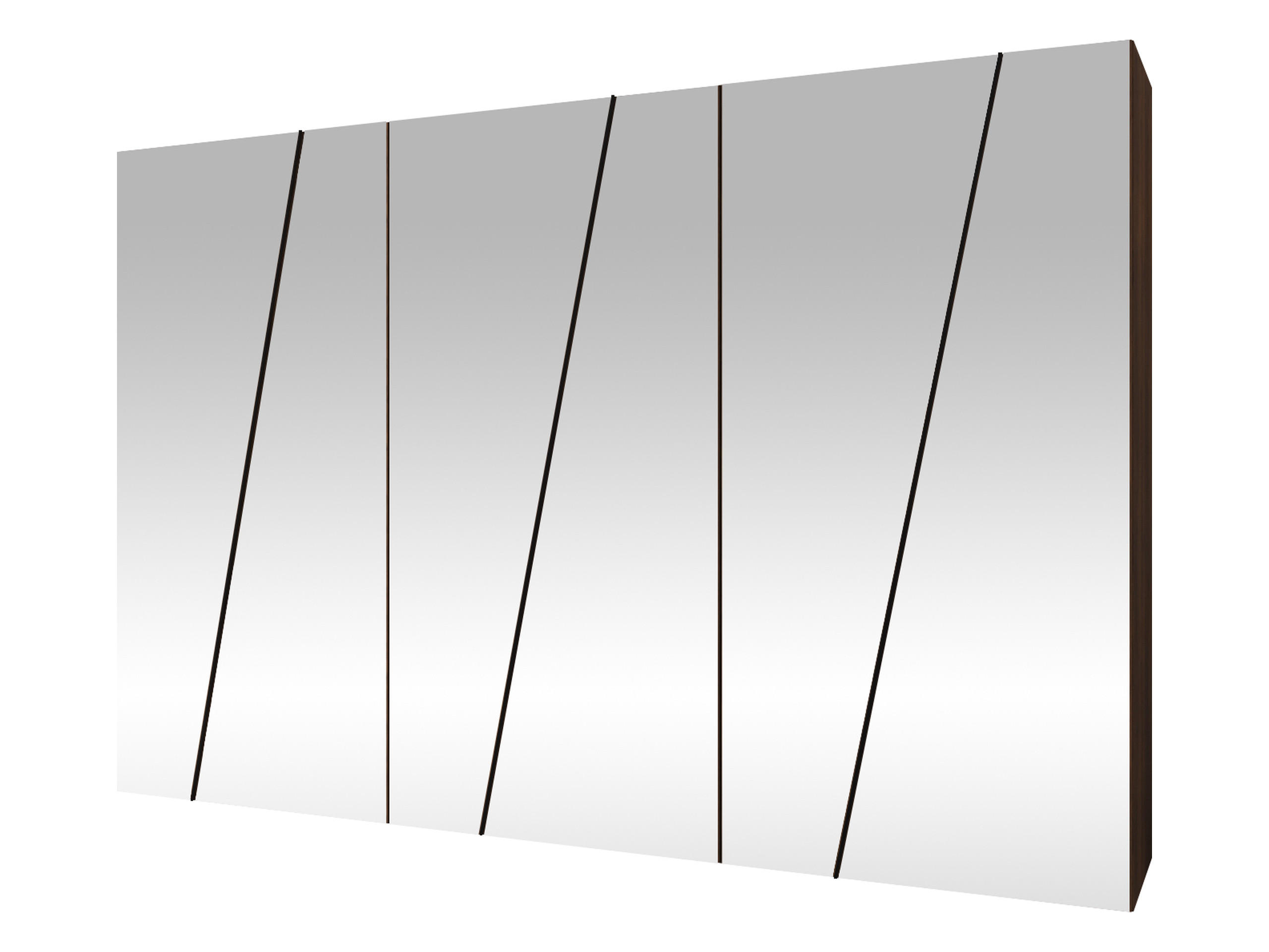 DREHTÜRENSCHRANK Zen 6L 300 cm - Nussbaumfarben/Schwarz, Holzwerkstoff/Kunststoff (300/202/50cm) - MIRJAN24