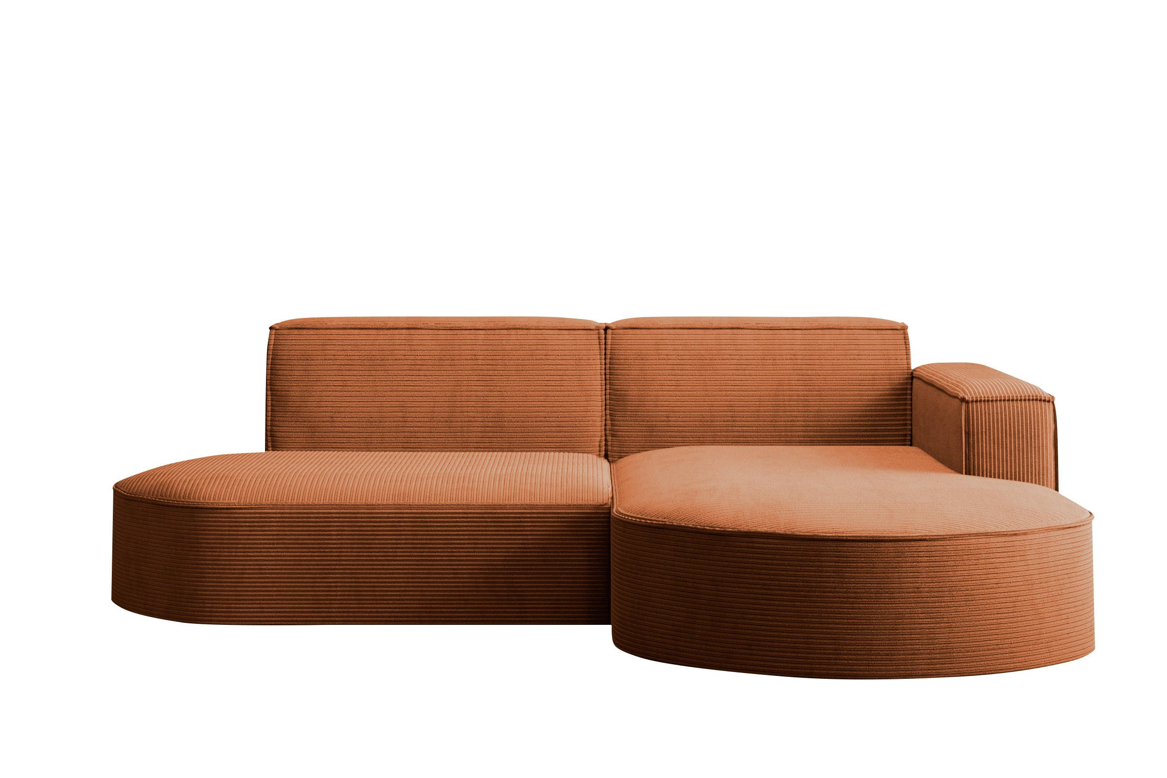 ECKSOFA Modena Studio, Cord Stoff Ziegel Rechts - Orange, Holzwerkstoff/Textil (236/165cm) - Kaiser Möbel