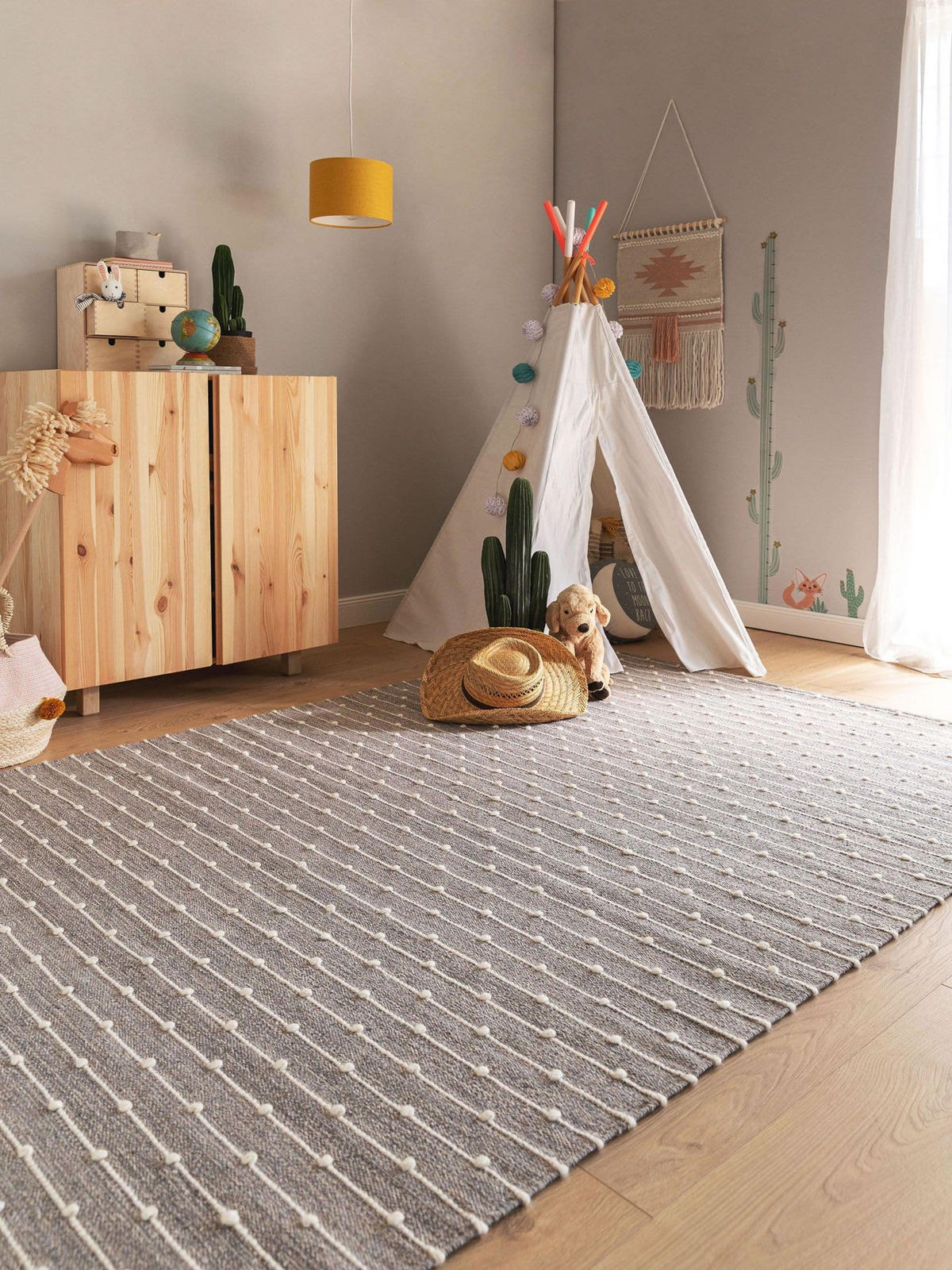 KINDERTEPPICH Lupo Grau 160x230 cm - Grau, Textil (160/1cm) - KUNSTLOFT