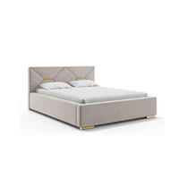 BETT LIZZY H3 - Taupe/Goldfarben, Holzwerkstoff (140/200cm) - Meblini
