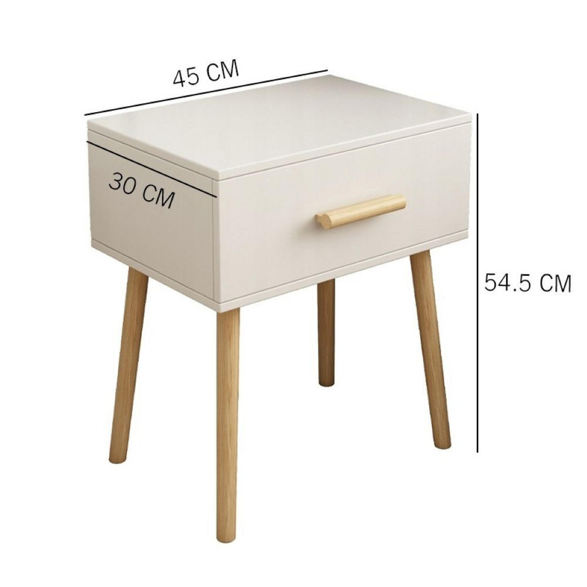 NACHTTISCH, weiß 45/30/54.5 cm - Weiß, Holzwerkstoff (52/10.5/34cm)