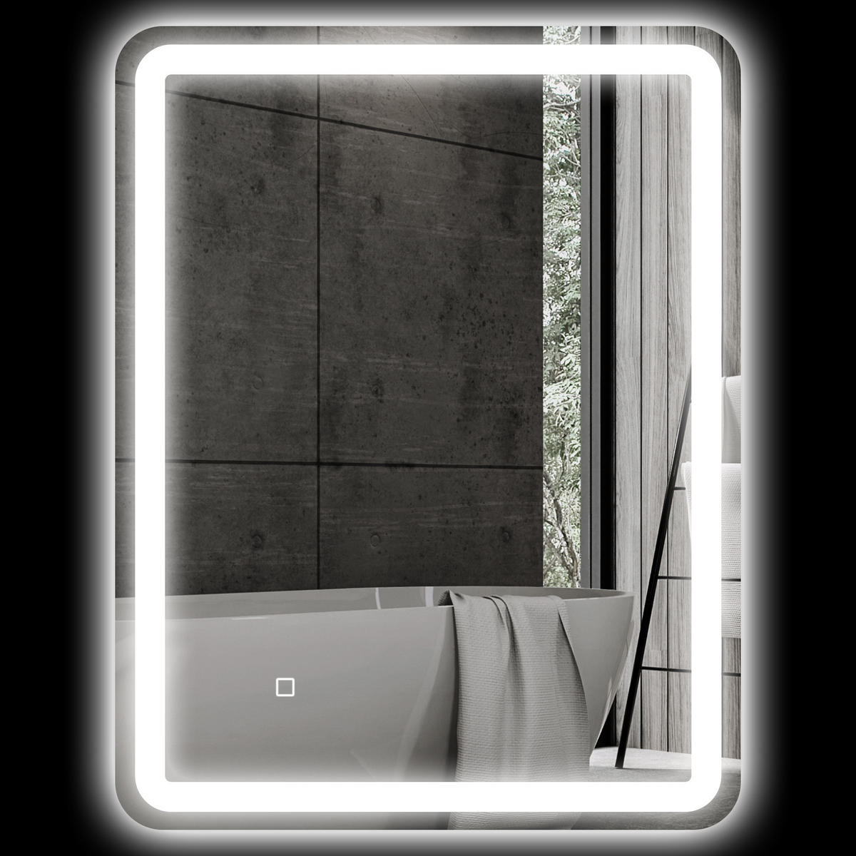 BADEZIMMERSPIEGEL DE-09288 Silber - Silberfarben, Glas (60/4/80cm) - ComfortXL