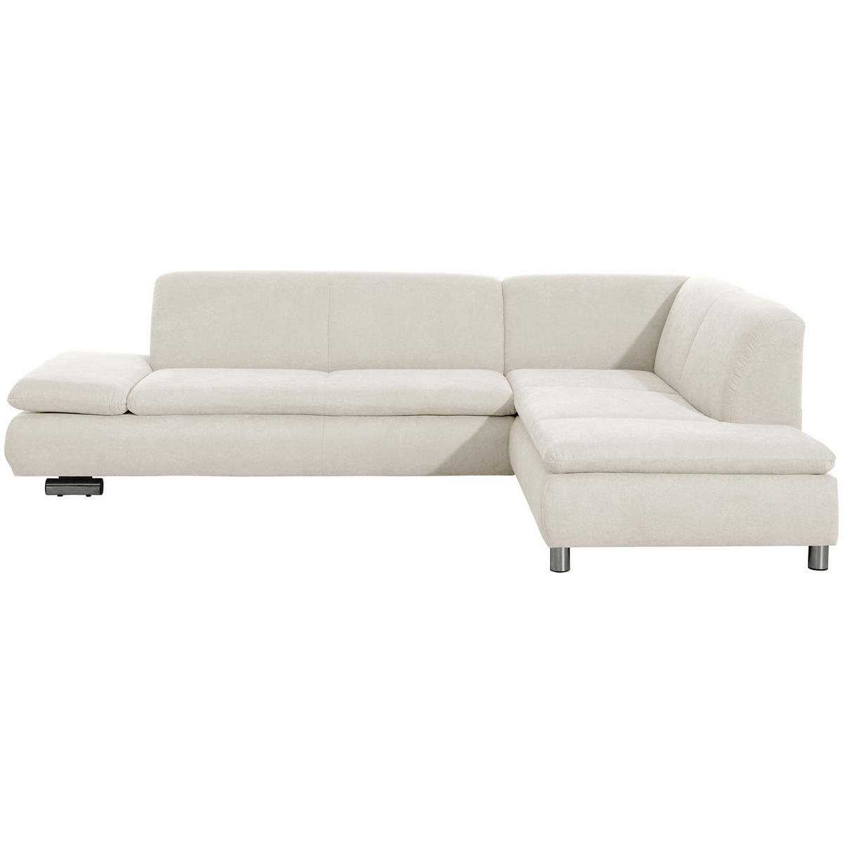 ECKSOFA mit Ottomane rechts Kaye Flachgewebe beige - Beige, Kunststoff (190/270cm) - 58aufmkessel