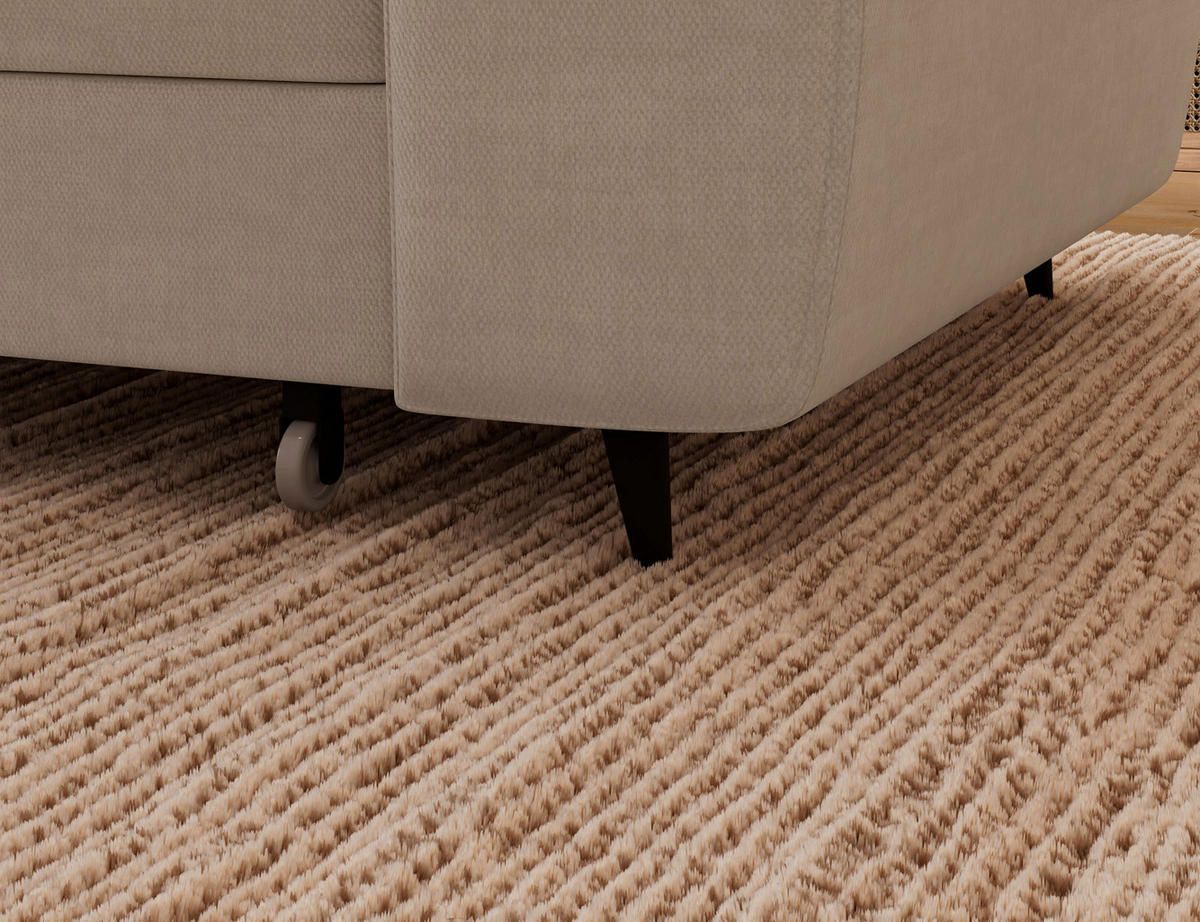ECKSOFA Vesteria mit Schlaffunktion und Bettkasten – Modernes Design, verstellbare Kopfstützen und hoher Sitzkomfort - Beige, Kunststoff (279/72cm) - Wohnideebilder